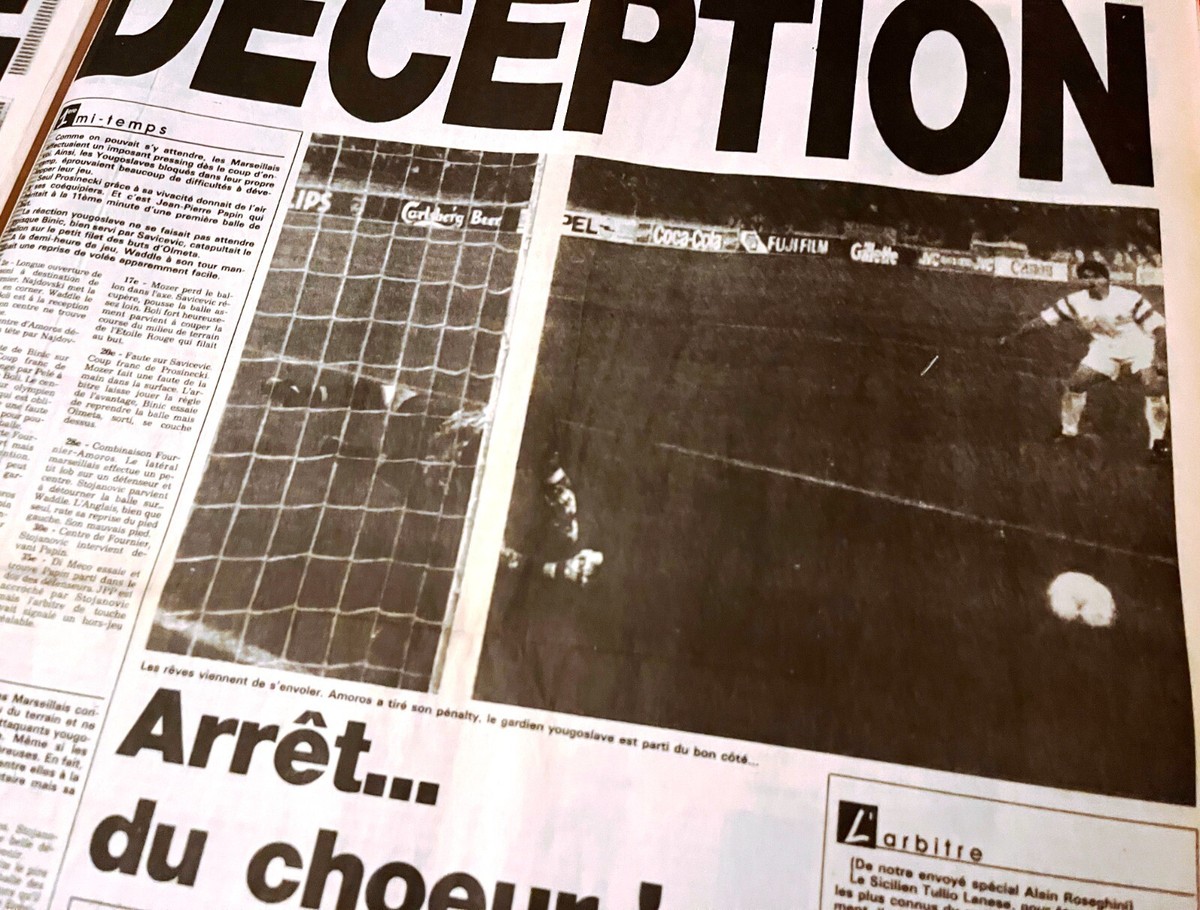 FOOTBALL MARSEILLE 30/05/1991 FINALE C1 OM - BELGRADE 0-0 et 3-5 LARMES