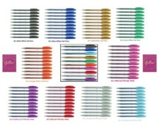 Linc Shine 10 x  Sparkled GLITTER Gel Pens 0.7 mm FINE Tip 10 colours All Colour