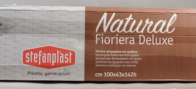 STEFANPLAST Natural Fioriera Deluxe, rechteckiger Blumenkasten mit Spalier, NEU