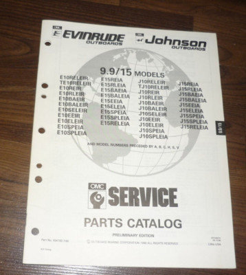 OMC Parts Catalog 10/14 Models Teilekatalog OMC  1990