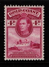 Gold Coast 1938 1944 King George VI 4d Christiansborg Castle SG125a MNH