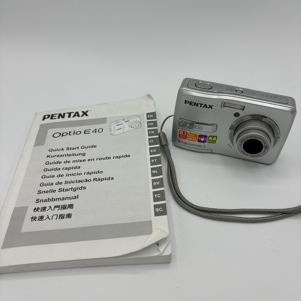 PENTAX Pentax Optio E40 8.1MP Digital Camera - Silver W 