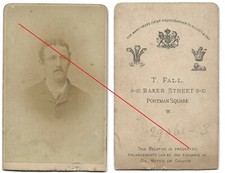 c1865 CDV Victorian photograph unknown man by T. Fall of London