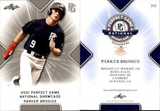 PARKER BROSIUS 2021 LEAF PERFECT GAME NATIONAL SHOWCASE ROOKIE CARD #262