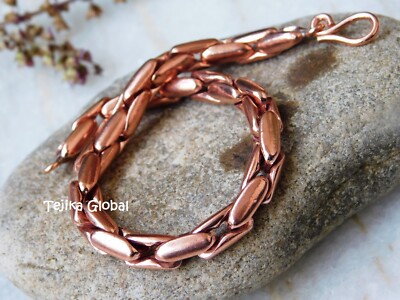 Pure Copper Arthritis Heavy Bracelet Link Chain handmade Energy Pain bracelets,
