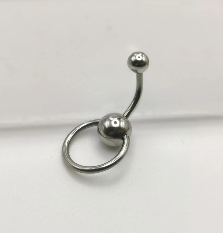 Piercing Ombelico Curvo in Acciaio Banana con cerchio da Donna ragazza Punk Dack - Immagine 2 di 2