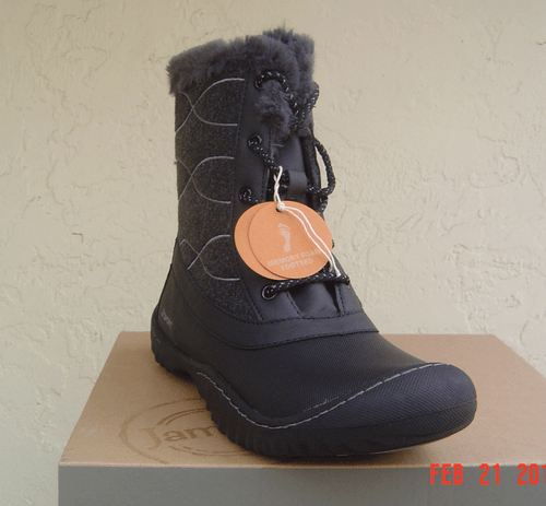 NEW JAMBU JBU BLACK VEGAN LEATHER FUR CONFORT WINTER BOOTS SIZE 8.5 M $90 - Picture 3 of 4