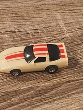 TYCO 6234 '83 "Nite Glow" Corvette HO Slot Car Glow In The Dark white red