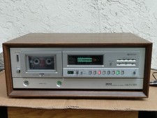 Akai GX F60R Auto Reverse Stereo Cassette Tape Deck w Wooden Cabinet Serviced