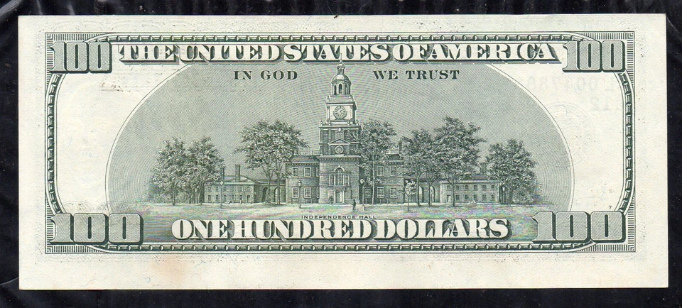 United States Of America 100 Dollars 2001 Franklin MissPrint Bank Note Circulatd - Image 2 of 4