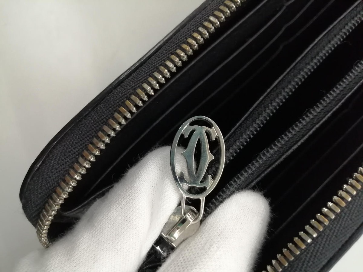 Cartier round zipper long wallet black 7.7 inch | eBay