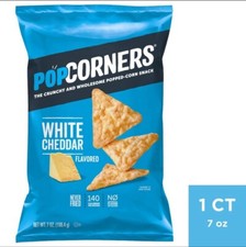 New Popcorners White Cheddar Cheese Popped Corn Crunchy Snack Bag 7oz