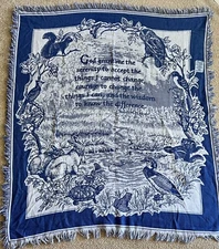 Mohawk Home Blanket Knit White & Blue 4'ft X 4'ft