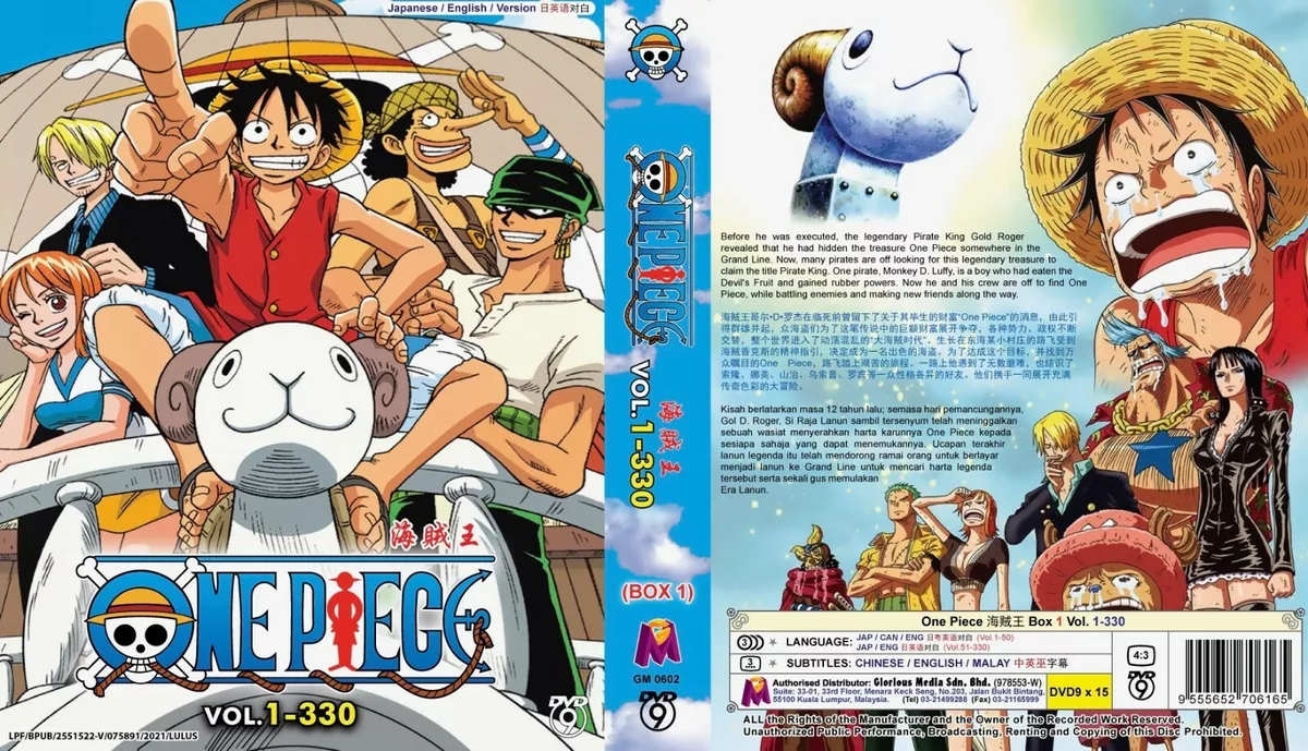 One Piece (Episodes 1 - 330) ~ All Region ~ Brand New ~ English Dubbed  Version ~