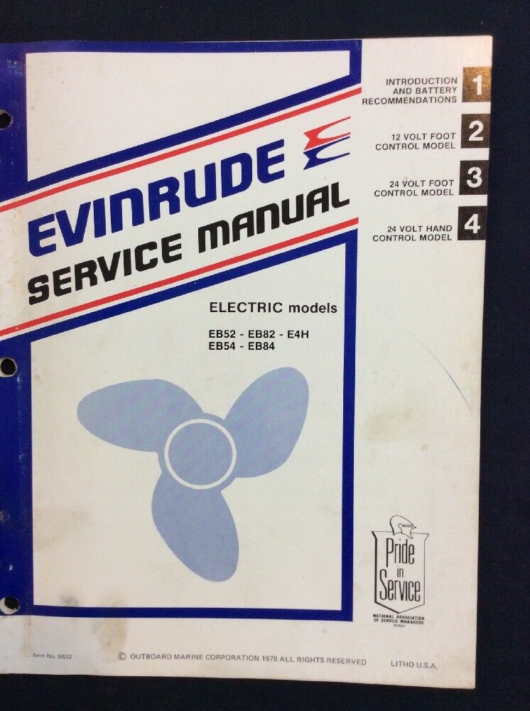 1980 Used Evinrude Service Manual # 5532 Electric # 96