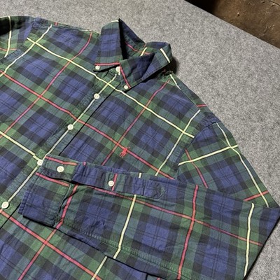 Polo Ralph Lauren Mens Flannel Plaid Button Down Shirt Long Sleeve Size L Preppy