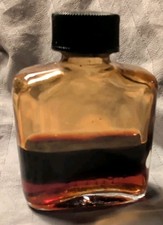 Vintage Tiny Brown Glass 2 1/4" Tall Glass Bottle 1 5/8" Wide