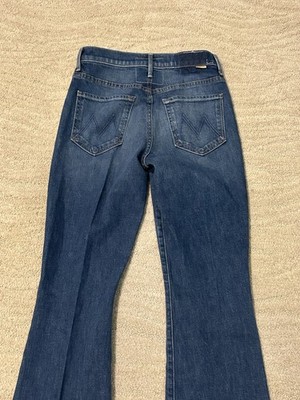 MOTHER SUPERIOR dark wash high waisted weekender skimp denim, SZ