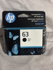 HP Original Ink Cartridge 63 Black Sealed New In Pack Exp 10/2027 Free Shipping