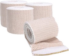 Elastic Bandage Wrap, 2 in x 15 ft, Stretch, Hook Loop Reusable, 4 Pack