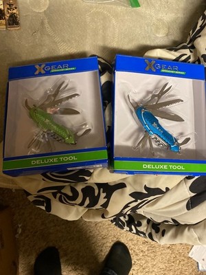 2 X Gear - Deluxe Tool, 10 Tools. Stainless Steel, 41XG1207 GREEN & Blue Color