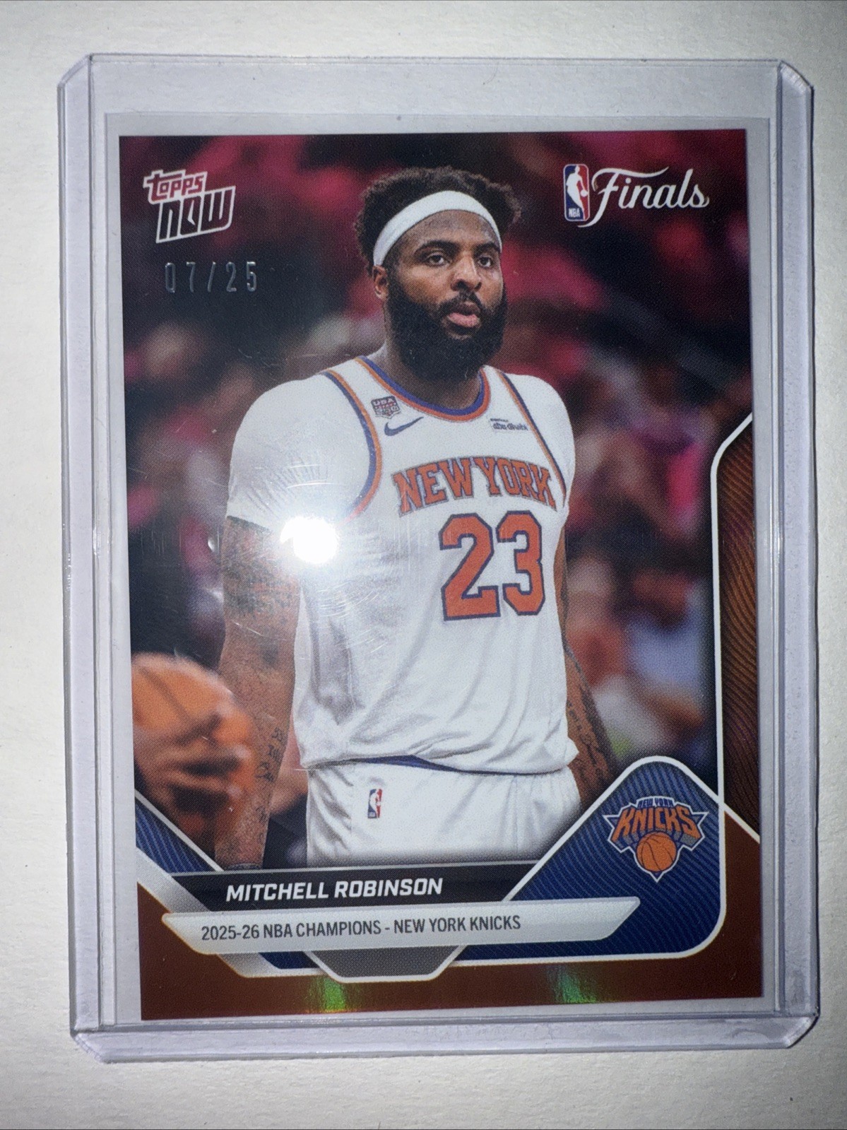 Topps Now Knicks Championship Set Mitchell Robinson C8 Orange /25