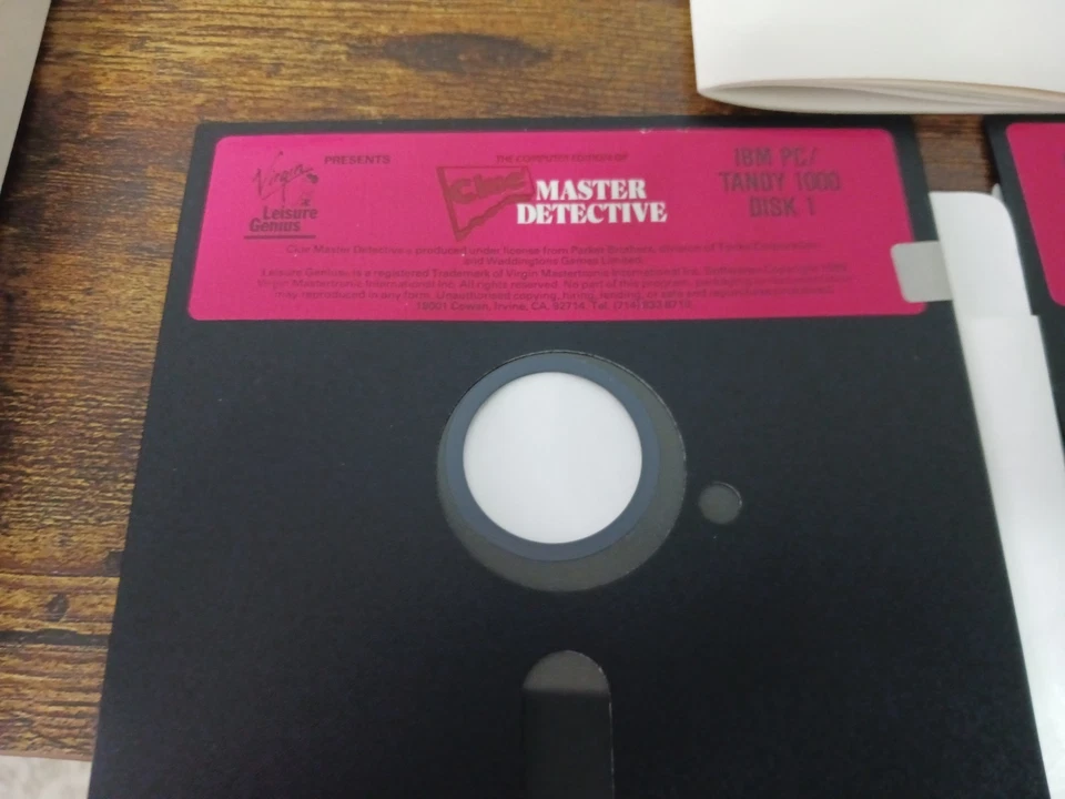 Vintage Clue Master Detective for IBM PC, Tandy 1000 (Floppy DISC, 1989) - Image 2 of 4