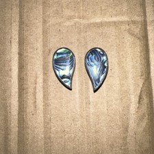 Beautiful Sterling Silver Earrings With Abalone Shell Middles No Stud Fasteners