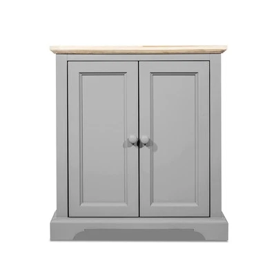 STATEMENT FURNITURE Corner Sideboard Grey Cupboard with Shelf Corner Cabinet FLORENCE Furniture