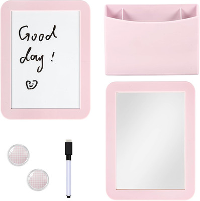 Pink Locker Accessories for Girls with Magnetic Whiteboard, Locker Mirror and Pe