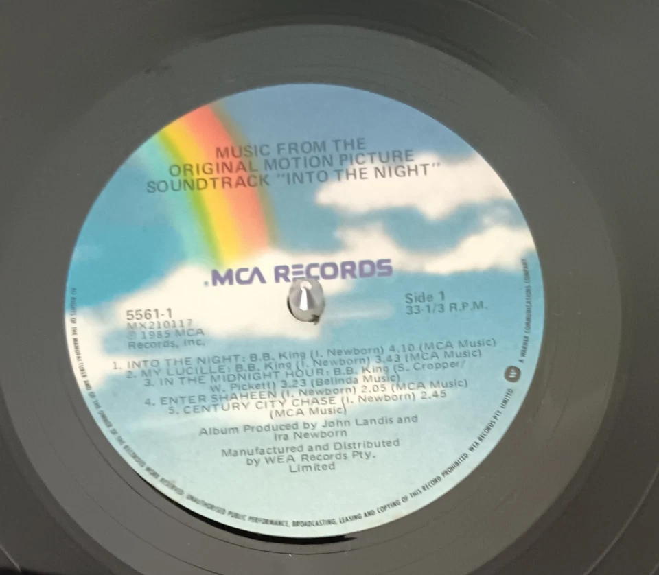 Various (B.B. King) ‎– Into The Night - 1985 LP record excellent, cover VG - Image 3 of 3