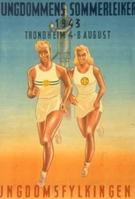 WWII Norway Norge Norweigen Sports Propaganda War Military Poster Art Print