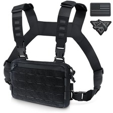 Tactical Chest Rig Pack for Men, Running Chest Bag with Front Loop Airsoft Re...