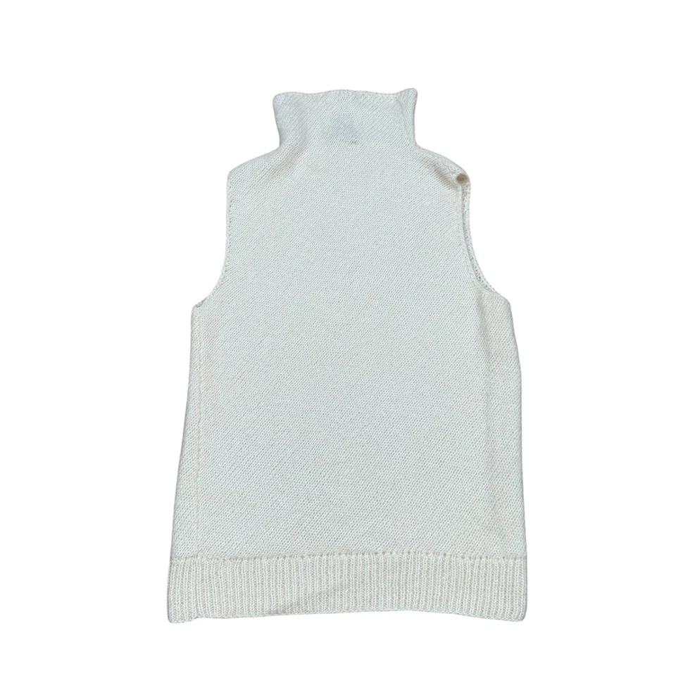 Donna Karan Signature Womens L High Neck Sleeveless Sweater Vest Cashmere Blend - Image 3 of 4