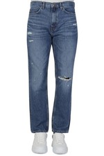 Image of HUGO BOSS Mens Blue Distressed Straight Leg Jeans Size 36W 34L BNWT Ref C2766
