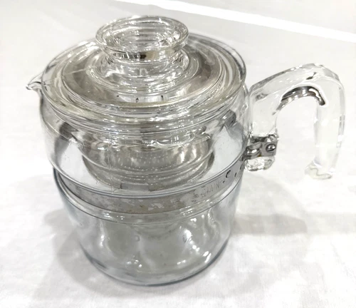 Vintage PYREX Flameware Percolator Glass Coffee Pot 6 Cups 7756-B Complete