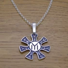 925 Sterling Silver Sky God Tangra Rosette Necklace Tangry Tengri Runic Amulet