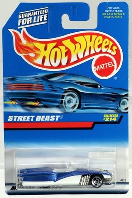 Hot Wheels Street Beast - 4312 Never Removed from Pack 1997 Blue/White CTD 1:64