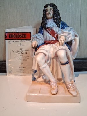 Royal Doulton Figur Ltd Ed STUARTS Figur KING Charles 11 HN3825 mit Zertifikat