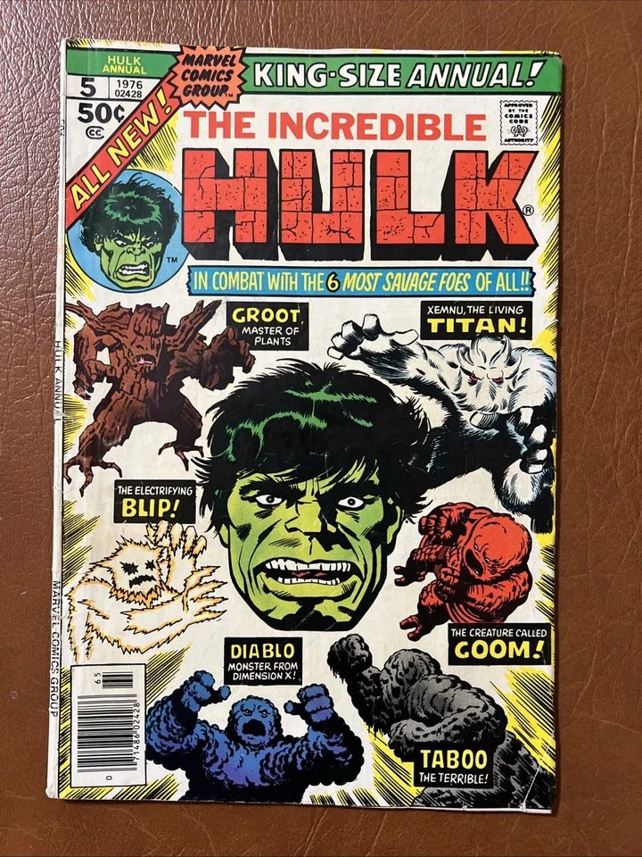 Bronze Age Incredible Hulk Annual Run of 8: GD+ to VG+ #5-12 Marvel 1976-83 20A - Image 2 of 4