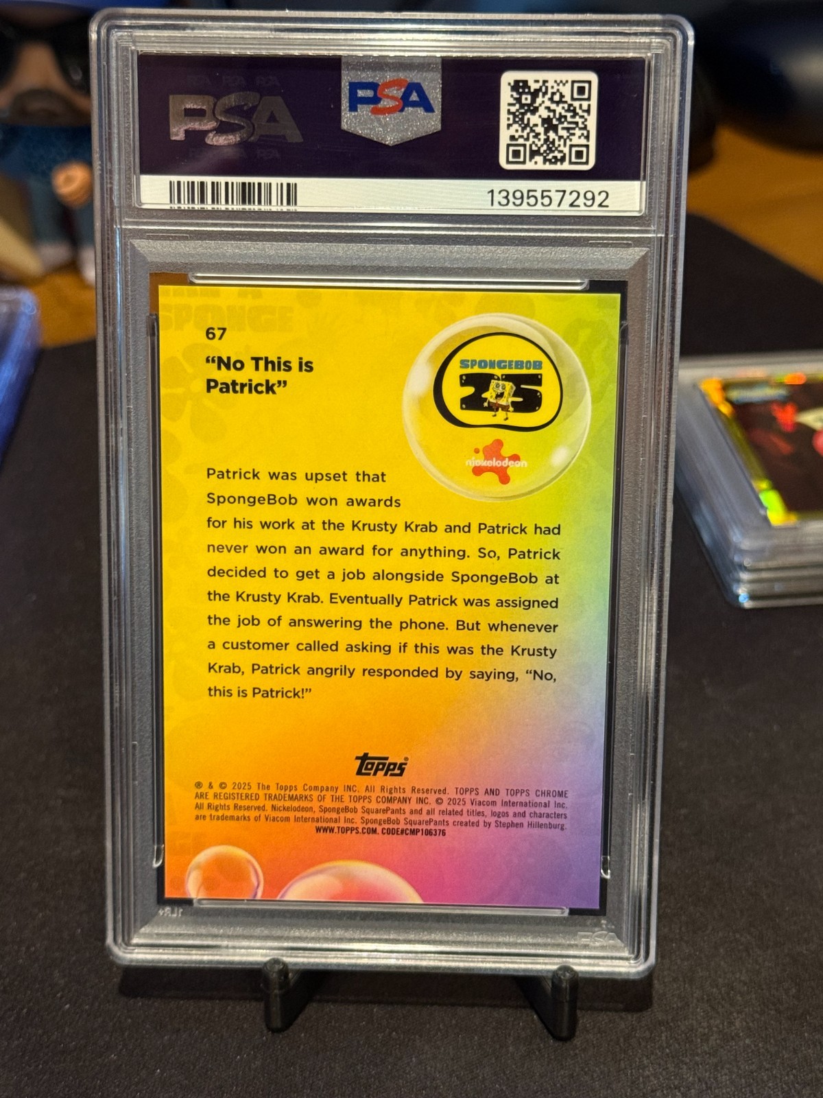 2025 Topps Chrome SpongeBob "No This is Patrick" Orange 15/25 💥Rare PSA 10💥 view 4