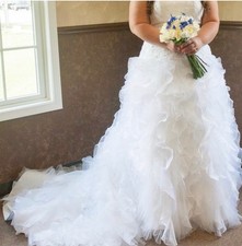 Preserved Monique Luo CH515 David’s Bridal Wedding Dress Veil Slip Belts ~8