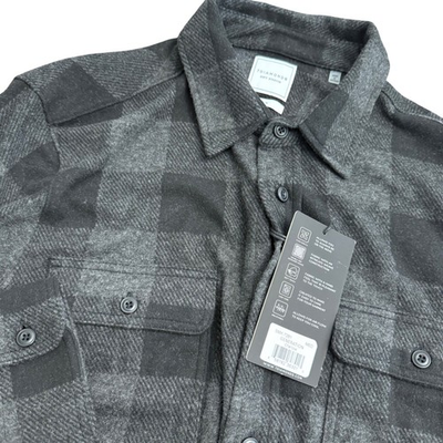 #ad 7Diamonds North Star 4 Way Stretch Generation Flannel Shirt Charcoal SMK 7281 M $39.99