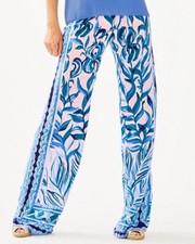 Lilly Pulitzer Bal Harbour Palazzo Pink Tropics Heat Wave Eng. Pants size Small