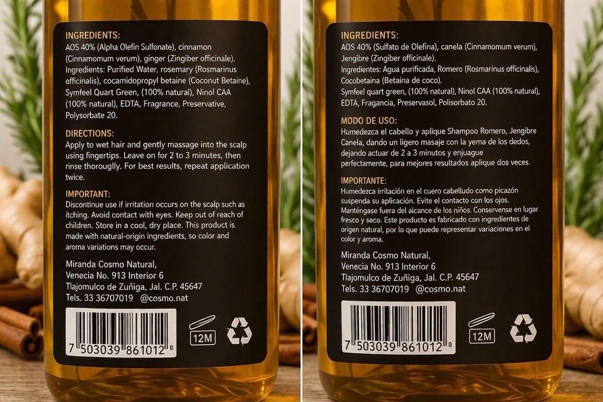 AZABACHE Shampoo, Cinnamon, Ginger, Rosemary 1L | eBay