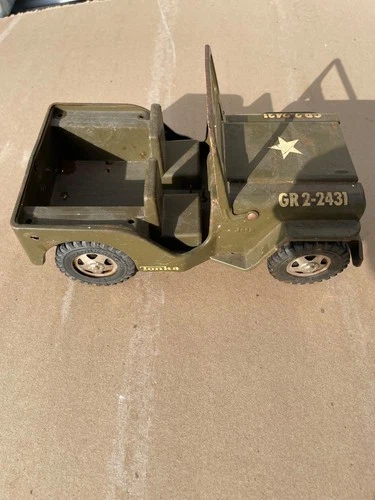 Vintage Tonka Army Jeep GR-2-2431 Pressed Steel Military Vehicle