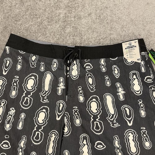 Volcom Board Shorts Mens 40 Black Stoneys Shaken Stirred Drawstring Swim NEW $68 - Picture 2 of 9