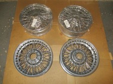 Triumph Spitfire 4.5J x 13 inch 60 spoke wire wheels , set of 4, chrome powder
