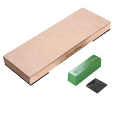 204N Leather Strop Genuine Cowhide 8" x 3" Kit with 2 Oz. Polishing Compoun...