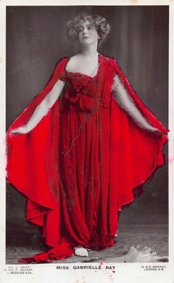 POSTKARTE - SCHAUSPIELERIN - THEATER - EDWARDIANERIN - MISS GABRIELLE RAY - ROT GETÖNT